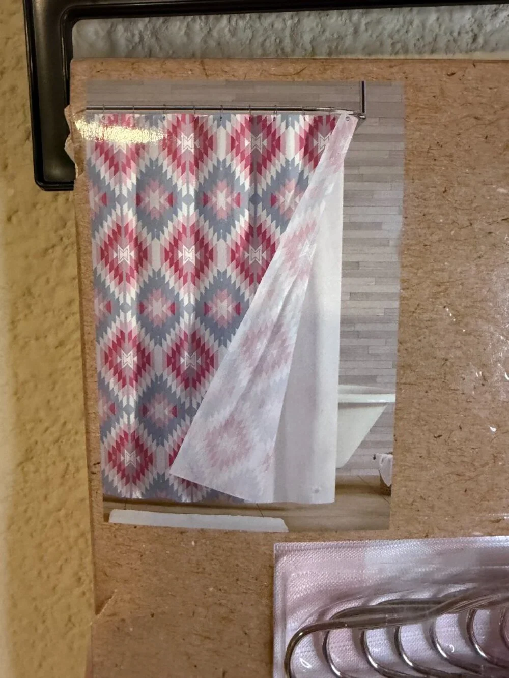 Wrangler Southwestern Shower Curtain Set Pink Blue 72x72 Liner Hooks NWT